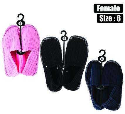 Slipper w/binding & tpr-sole size 6