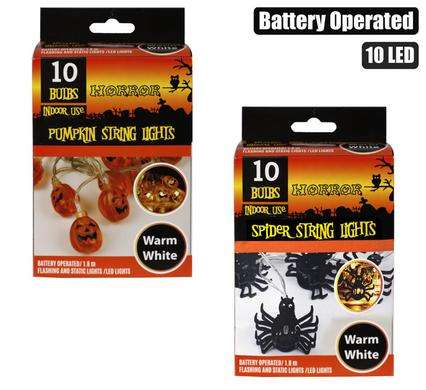 Light fairy led-10xpumpkin & spider 1.8m