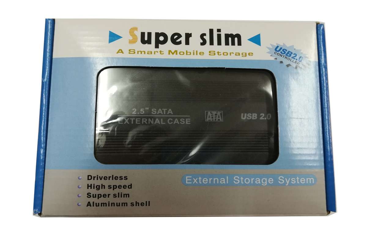 Super Slim External Chassis 2.5 Inch SATA USB 2.0 Enclosure