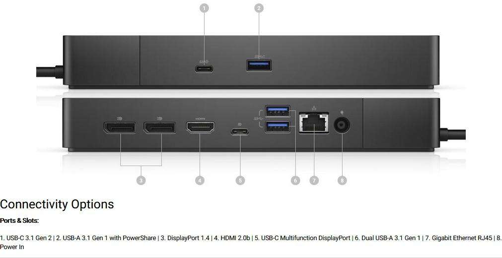 DELL WD19S USB-C Dock with 130W AC Adapter