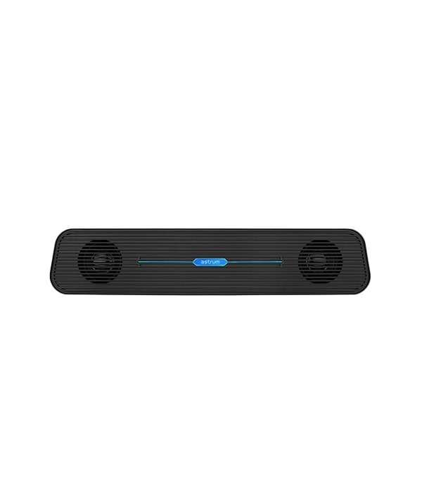 Astrum SM120 USB Sound Bar with Blue Led Light Aux Built-In and Dual Speaker Black
