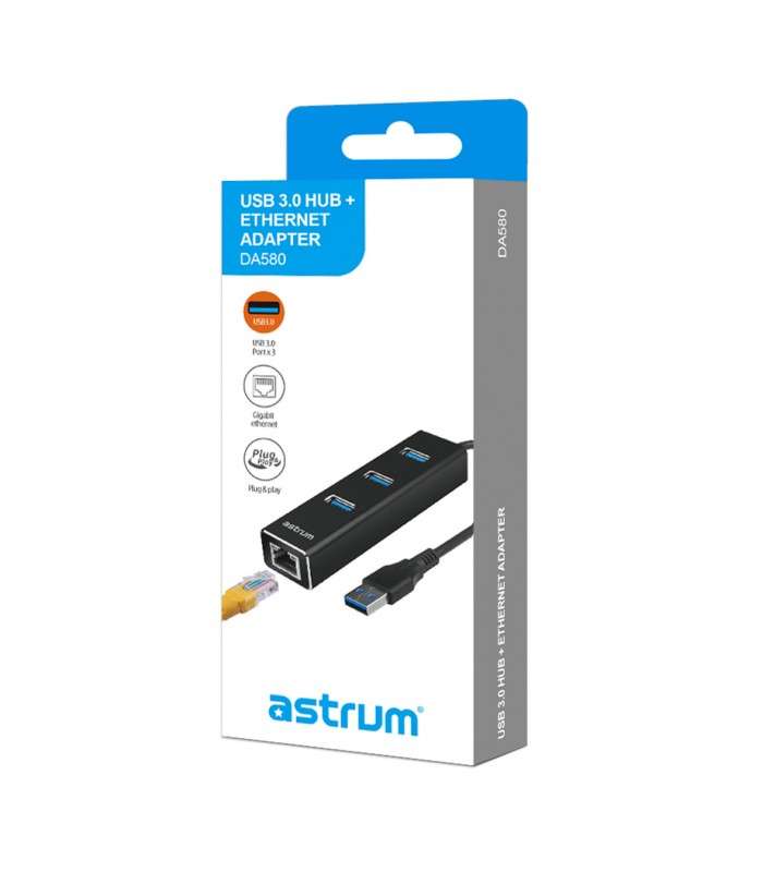 Astrum DA580 USB 3.0 HUB + Ethernet Adapter