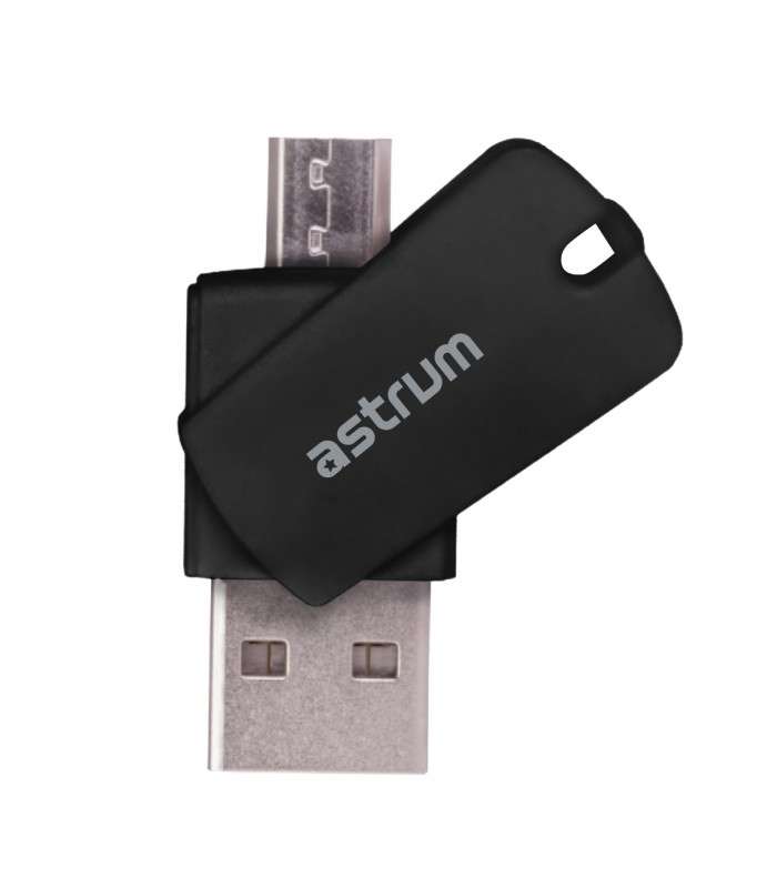 Astrum CR100 2 in 1 OTG Card reader for PC / Mobile Black