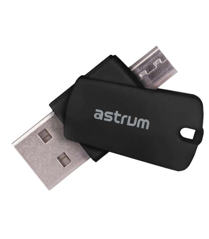 Astrum CR100 2 in 1 OTG Card reader for PC / Mobile Black