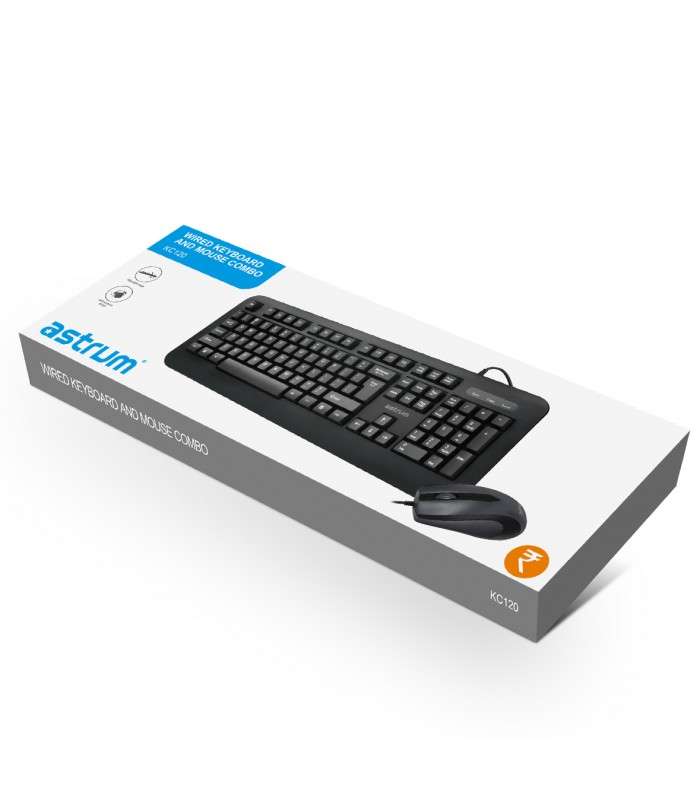 Astrum KC120 Wired Keyboard + Mouse Deskset Black