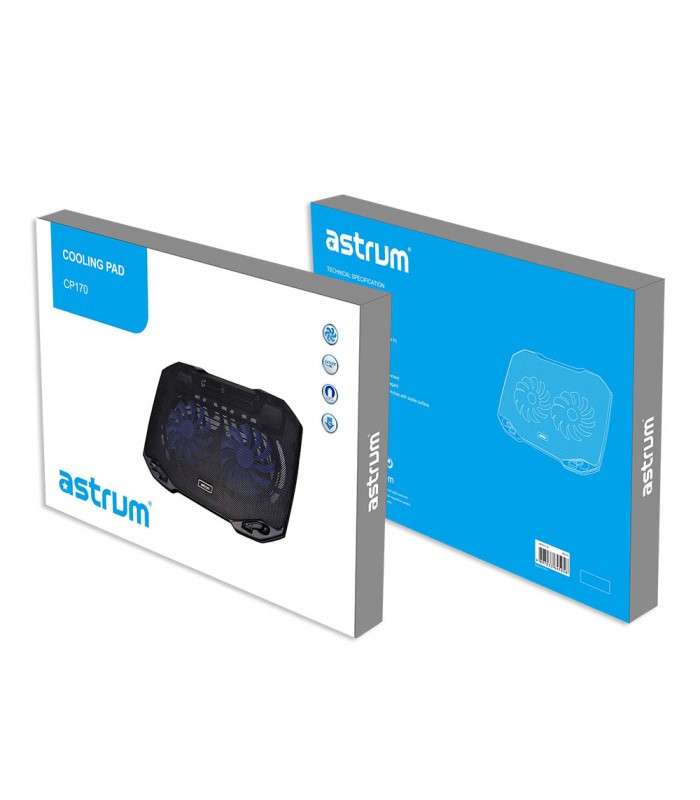 Astrum CP170 Laptop Cooling Pad Dual Fan 17 Inch Black