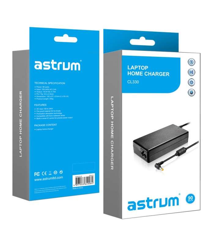 Astrum CL330 90W AC Adapter for Acer Laptops 19V 4.74A Black
