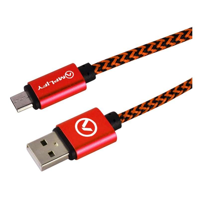 Amplify Linked Series Micro USB Braided Cable 2 meter Black and Red