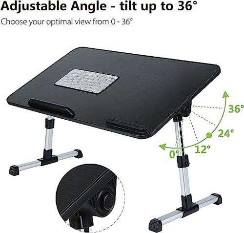 UniQue Portable Foldable Laptop Desk With USB Cooling Fan
