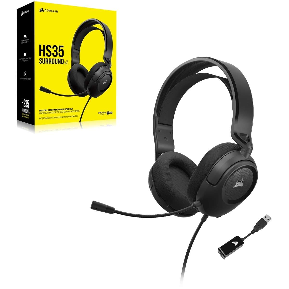 Corsair HS35 Surround v2 Multiplatform Gaming Headset (AP) - Carbon