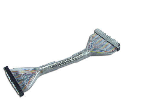 vantec 45cm (18 inch) rounded fdd cable with pull tab - 2 connectors - clear pvc with silver braid