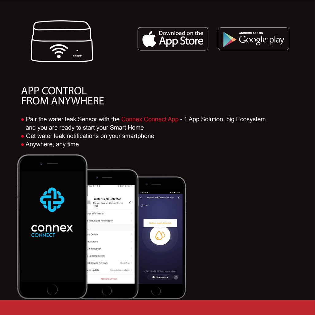 Connex Smart WiFi Water Leak Sensor