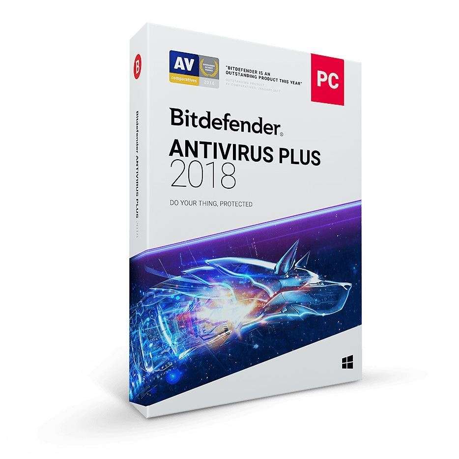 Bitdefender Antivirus Plus 2018 (2-User License / 1-Year Subscription) Download