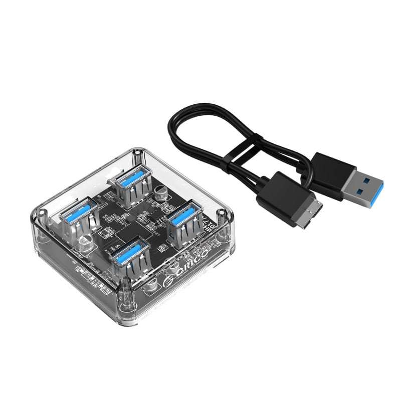 Orico 4 Port USB3.0 Transparent Hub - MH4U-U3-03-CR-BP
