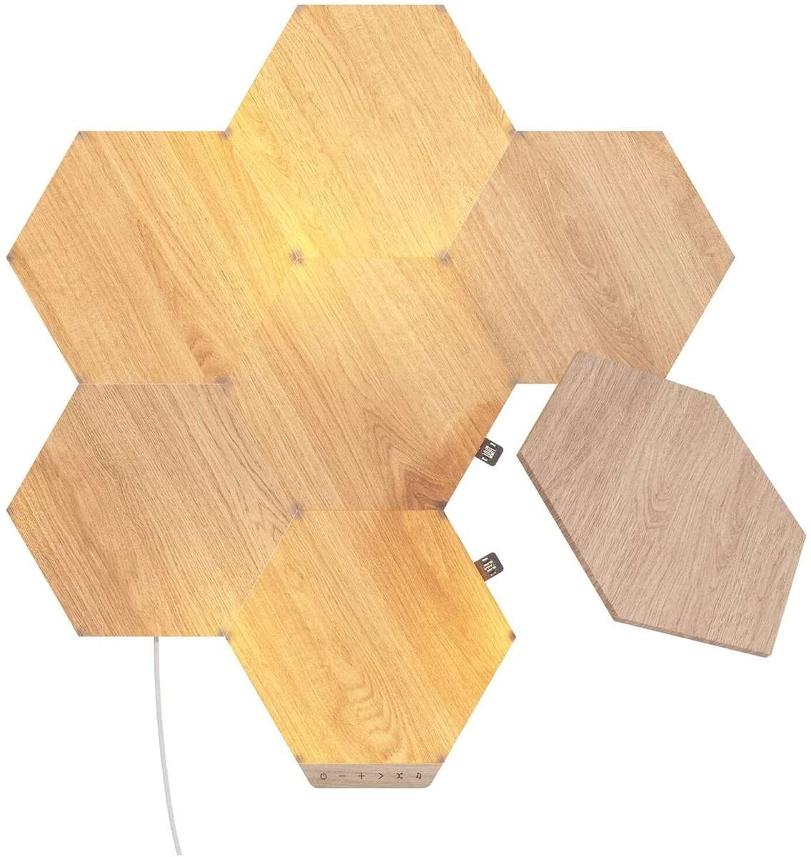 Nanoleaf Elements Hexagons Standard Kit - Birchwood - 7 Pack - EU UK