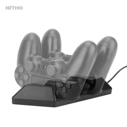 Nitho PS4 SMART CHARGING STATION Charging station for 2 PS4 controllers - charging cable 1m