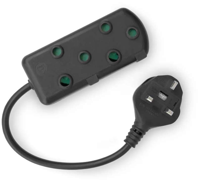 RCT 2x SA Socket Multiplug with UK plug