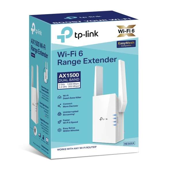 TP-Link RE505X AX1500 Wi-Fi 6 Range Extender
