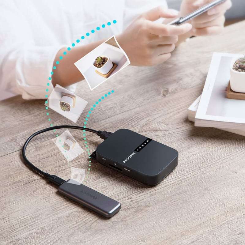 RAVPOWER AC750 6700mAh Wireless Travel FileHub|AP|Bridge|Router|SD Card Reader