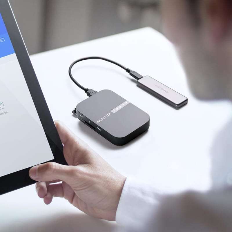 RAVPOWER AC750 6700mAh Wireless Travel FileHub|AP|Bridge|Router|SD Card Reader