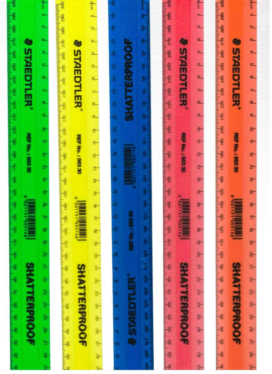STAEDTLER ASSORTED SHATTERPROOF RULERS