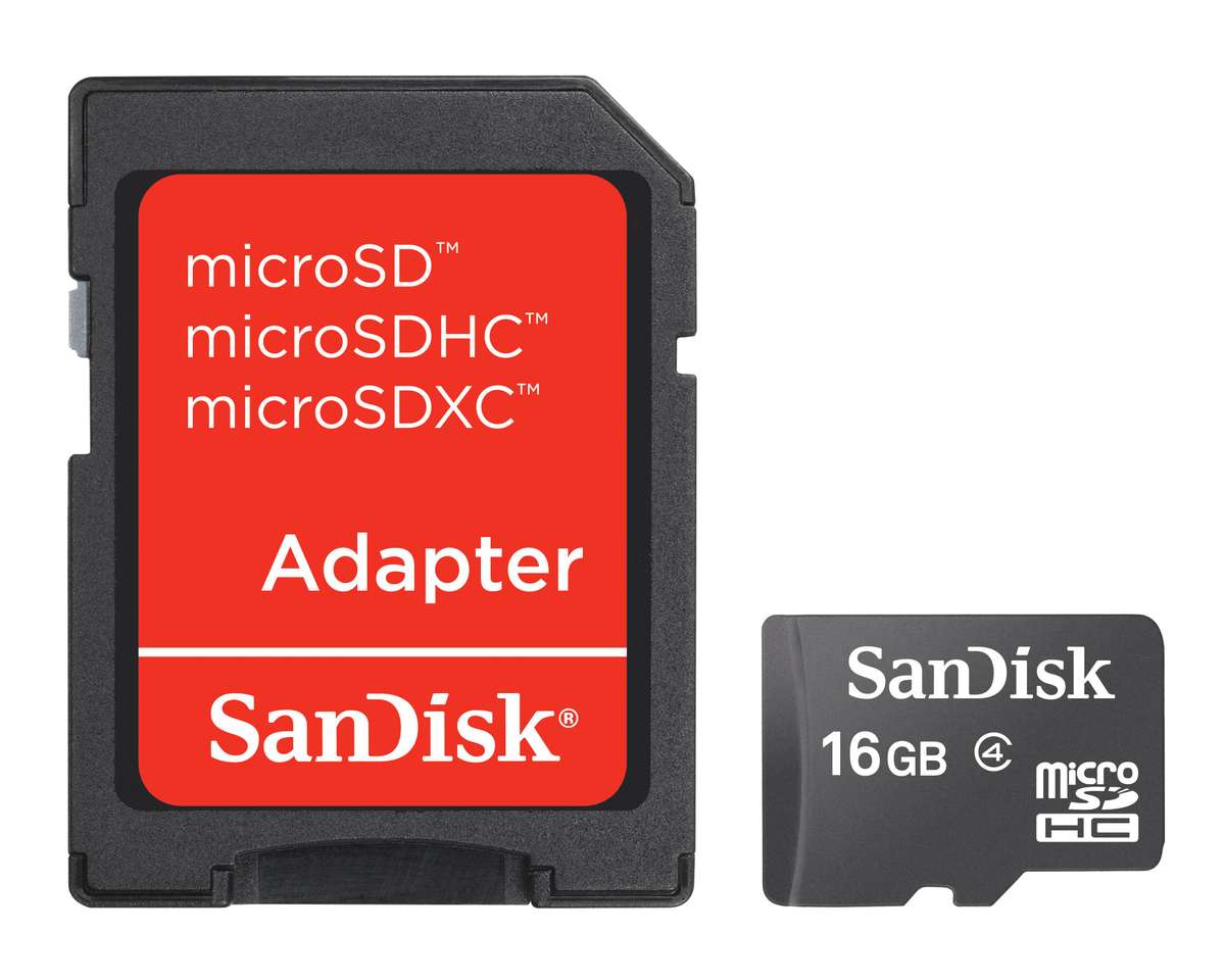 SanDisk 16GB Class 4 MicroSD Card with Adaptor