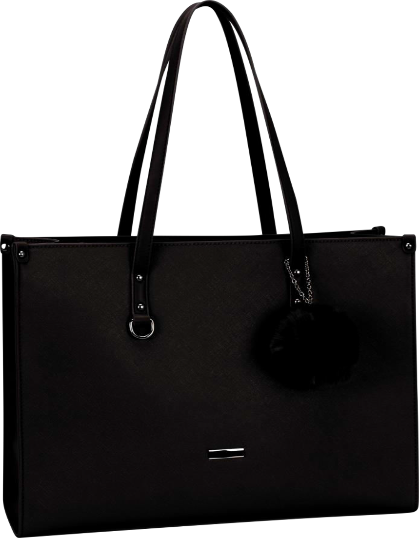 Supanova Pompom Ladies Laptop Bag Black