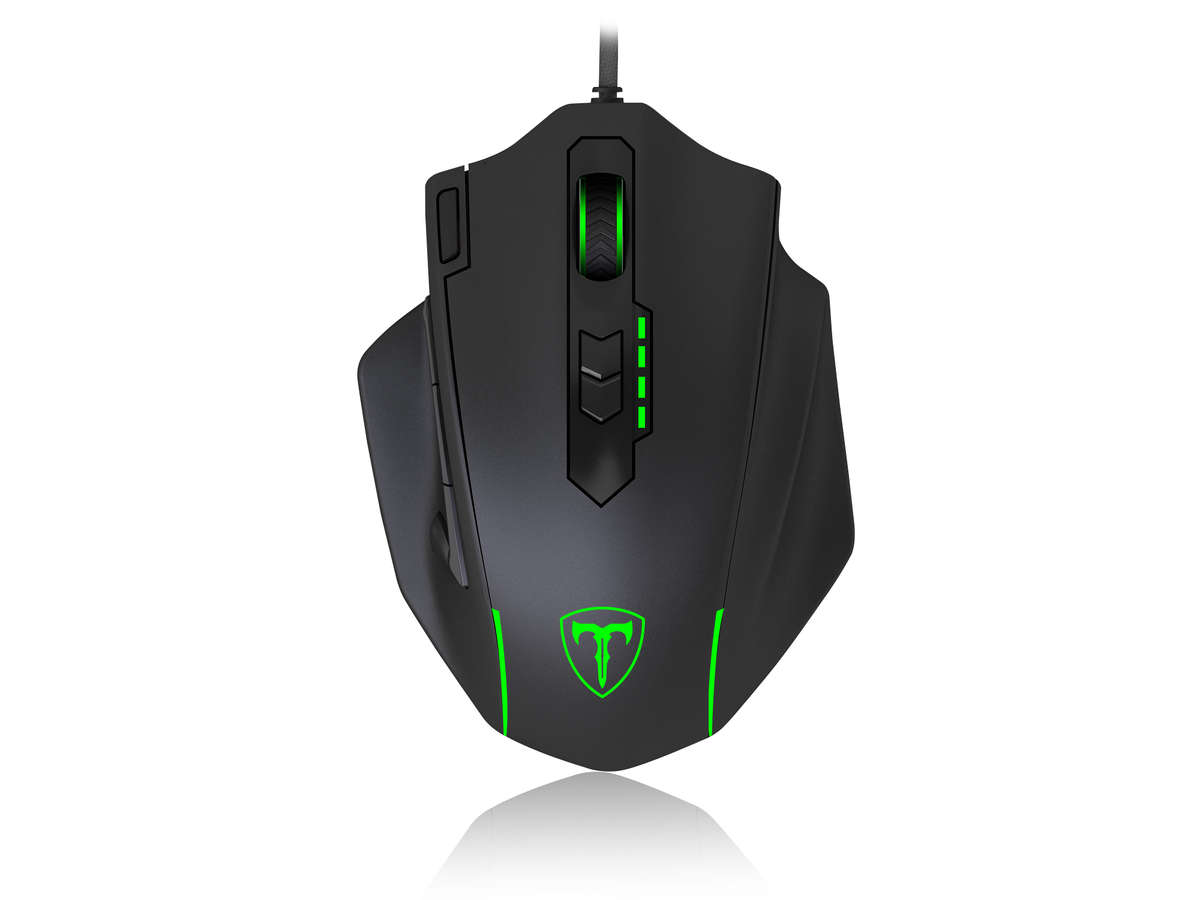 T-Dagger Major 8000DPI 10 Button|180cm Cable|Ergo-Design|RGB Backlit Gaming Mouse - Black/Green