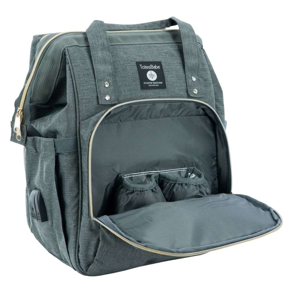 Totes Babe Alma Convertible Diaper Backpack Dark Grey