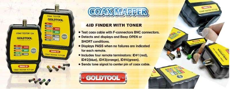 Goldtool Coax Mapper 4 Ways, Retail Box, 1 Year warranty