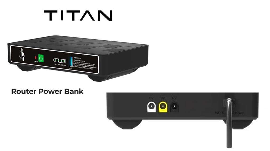 TITAN Elecstor ECO32700 18W 12000mAh 38WH Mini DC UPS