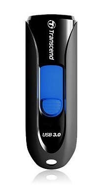 Transcend 32GB JF790 USB3.1 Capless Flash Drive - Black and Blue