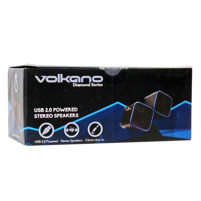Volkano Diamond Series USB Powered Speakers - Blue