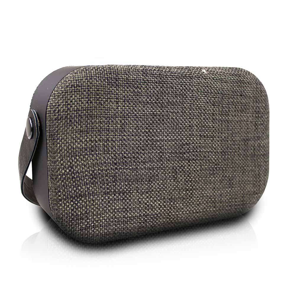 Volkano Fabric Series Bluetooth Speaker With Fabric Trim - Dark Grey