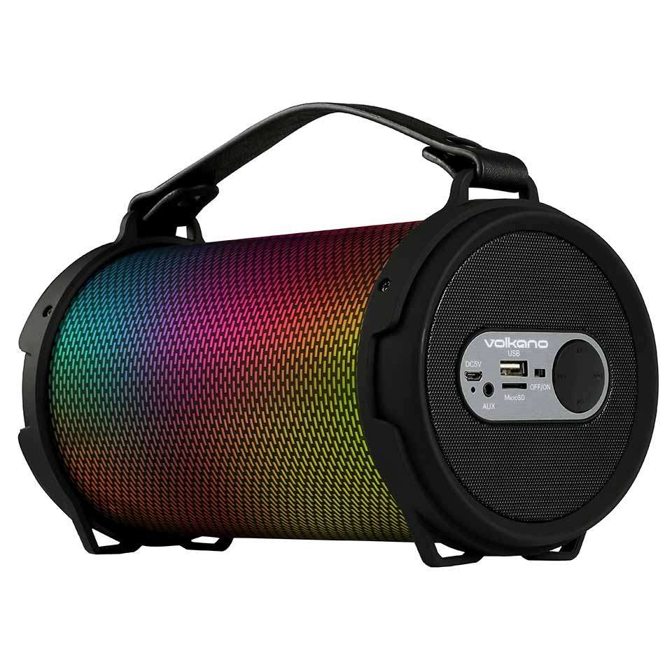 Volkano Flare series Bluetooth Wireless tube speaker RGB lighting - Black