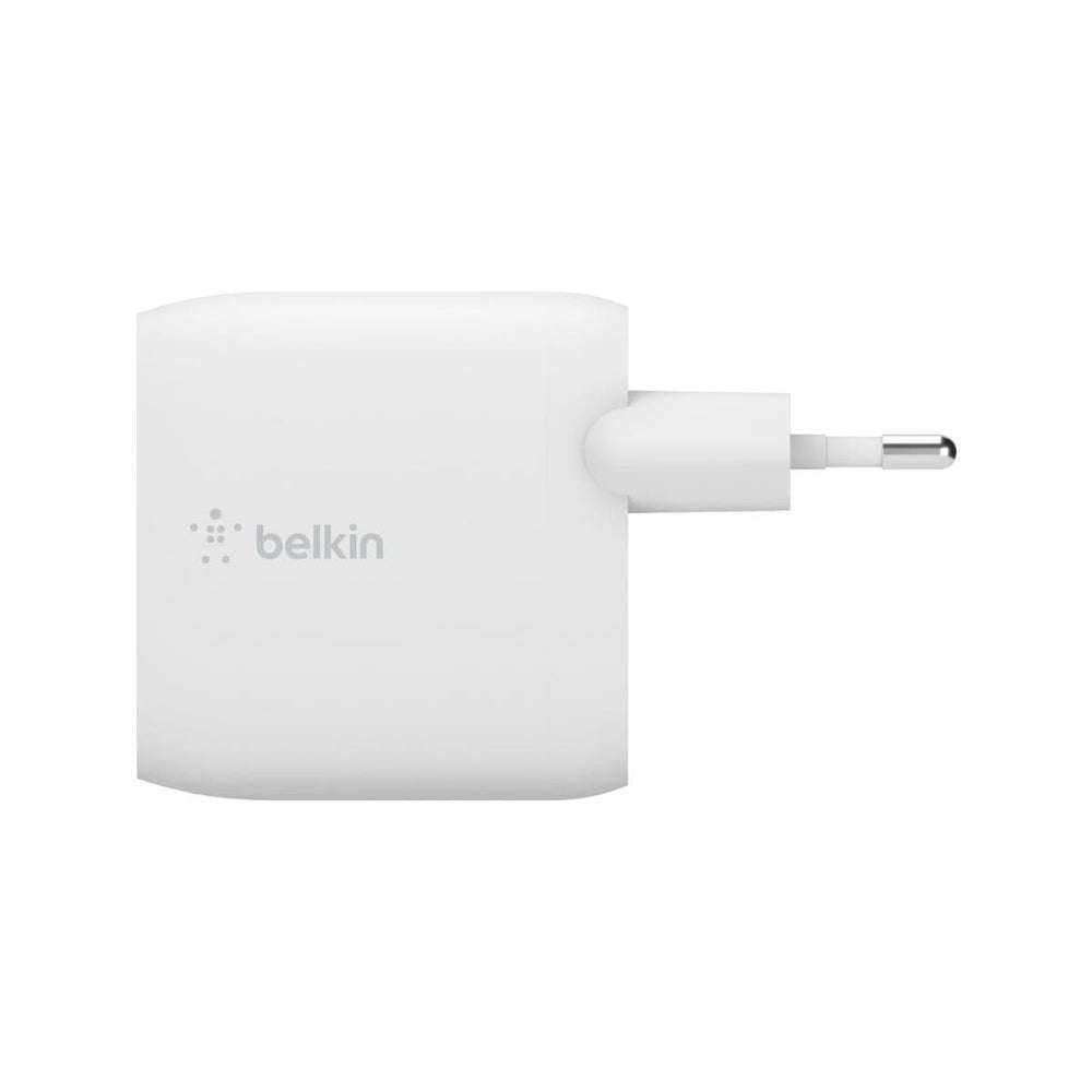 Belkin BoostCharge 24W Dual USB-A PD 3.0 PPS Wall Charger with USB-C Cable - White