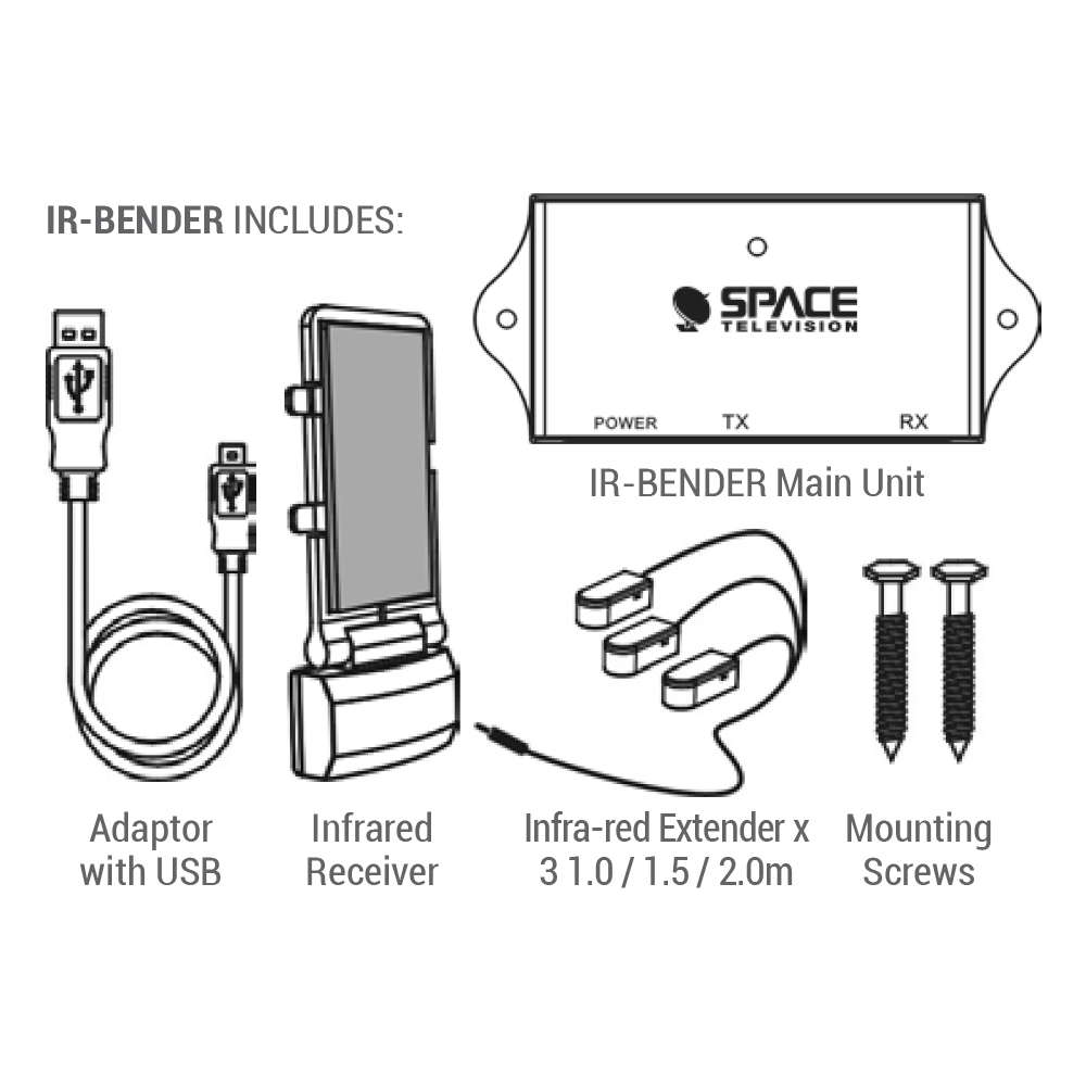 Space TV Remote Signal Extender - Works Through Cabinet Doors