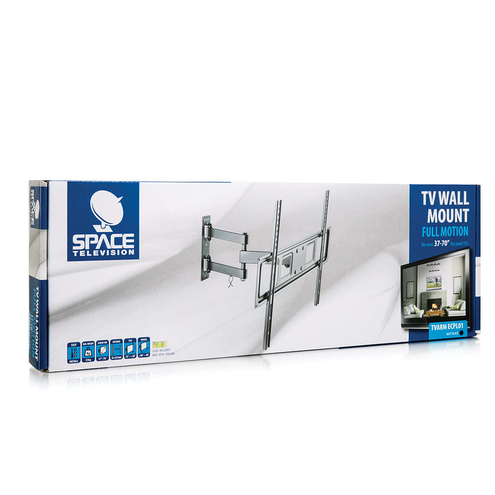 Space TV Full Motion Wall Mount TV Bracket for 37-70" Televisions