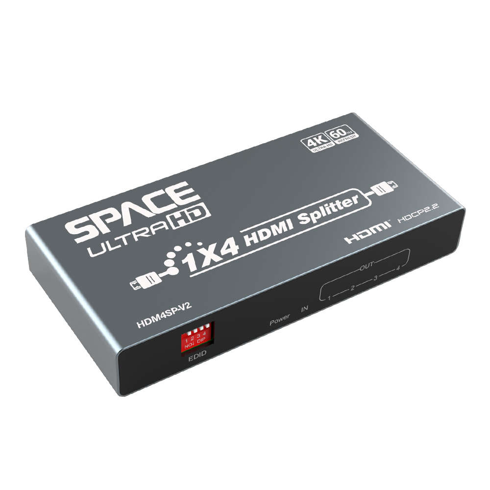 Space TV UltraHD 4 Way HDMI Splitter 4K HDMI