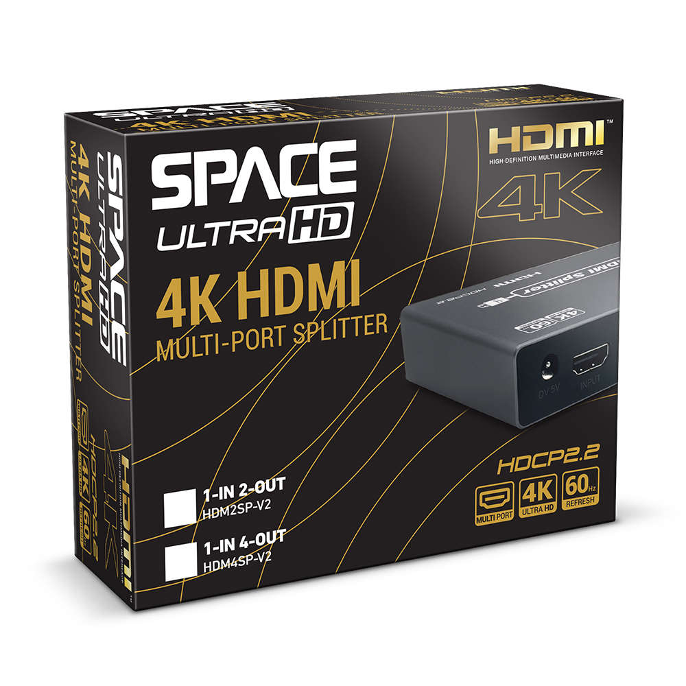 Space TV UltraHD 4 Way HDMI Splitter 4K HDMI