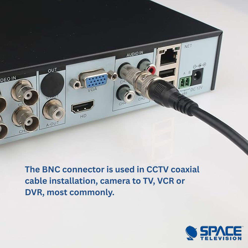 Space TV BNC RG59 Male Crimp Connector - 20 Pack