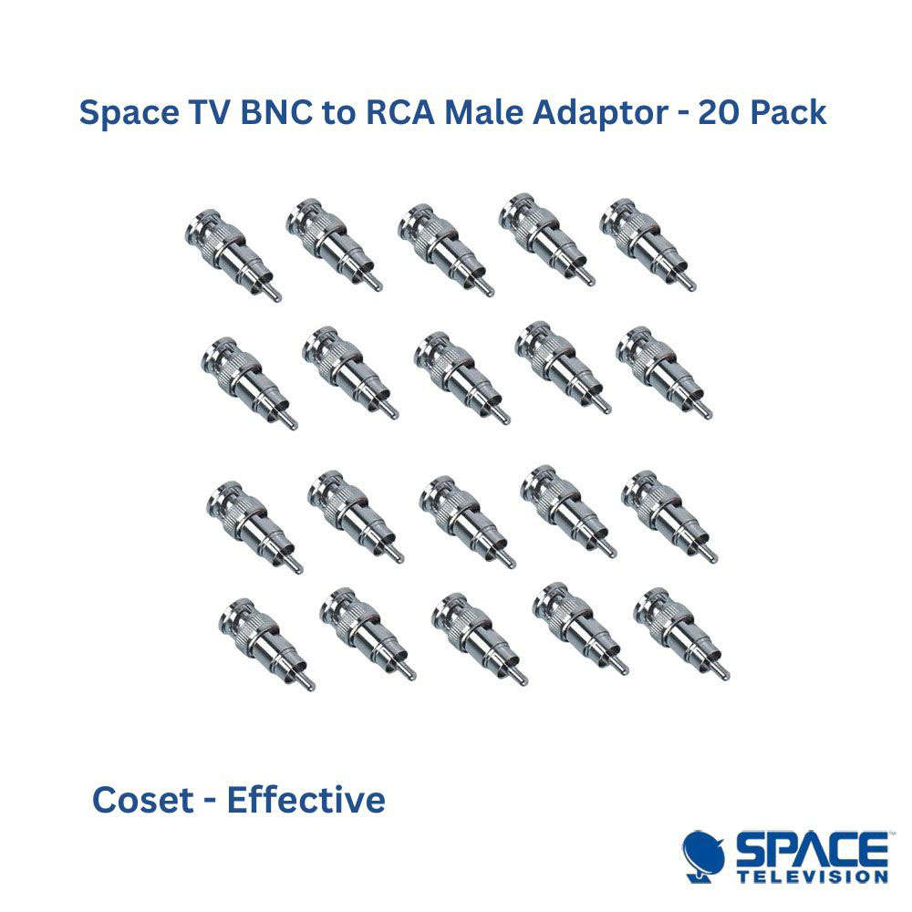 Space TV BNC RG59 Male Crimp Connector - 20 Pack