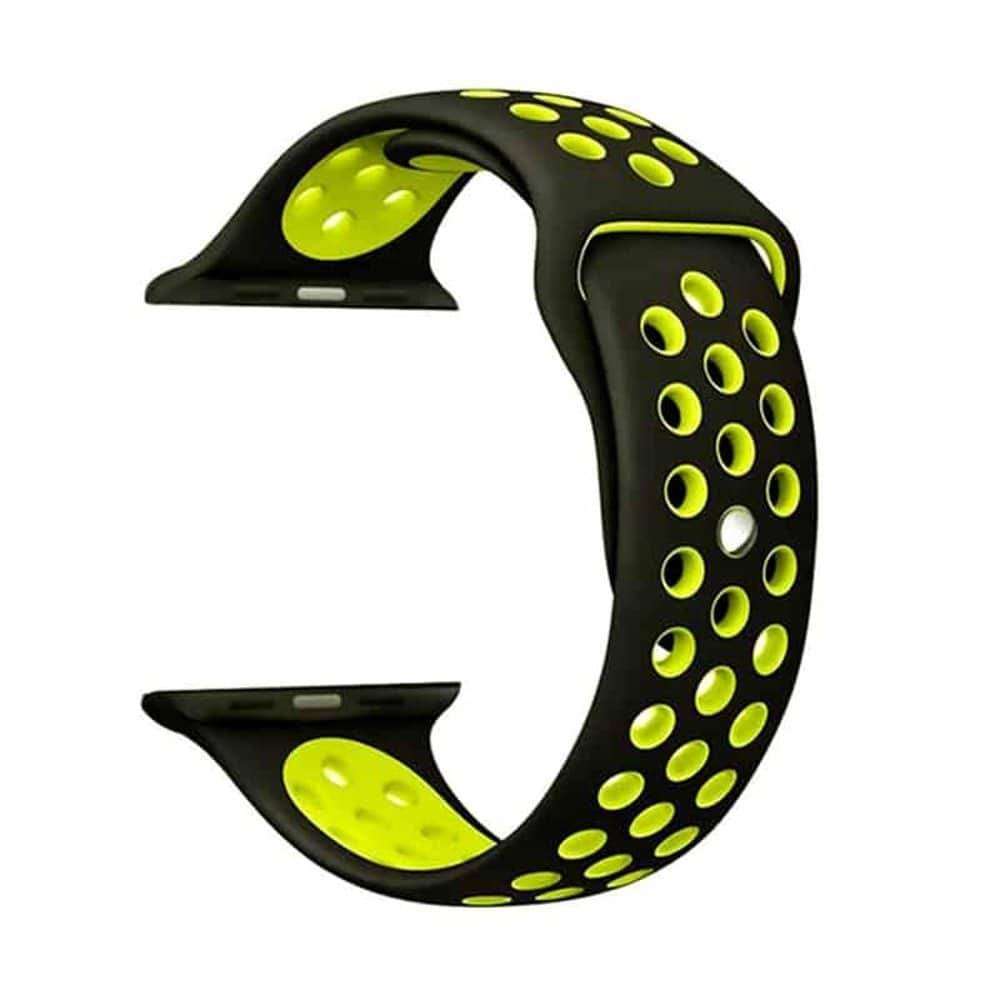 Silicone Strap for 38/40/41mm Apple Watch (M/L) - Black &amp; Yellow