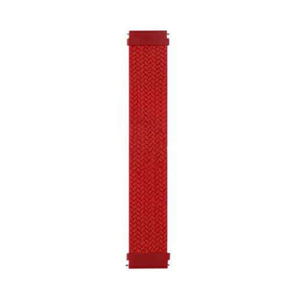 22mm Universal watch braided elastic loop strap - Red (M/155mm)