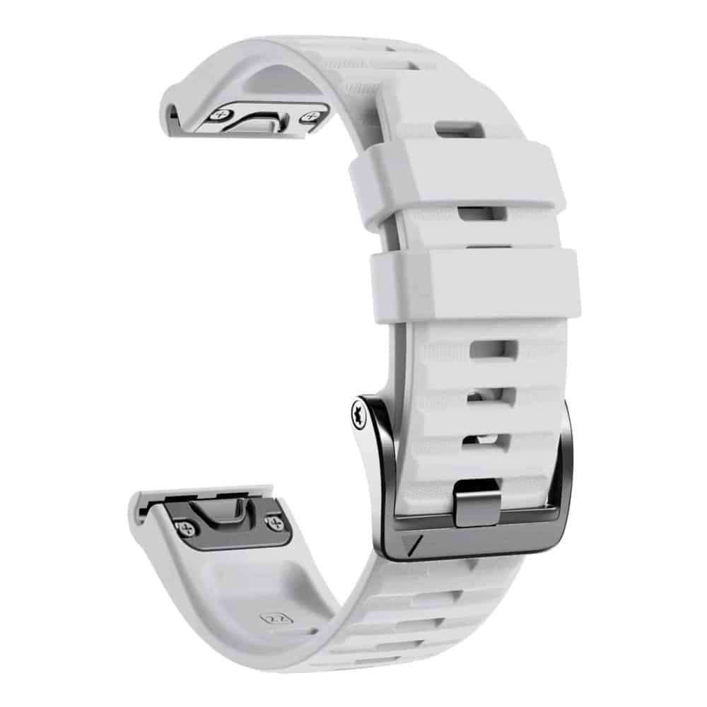 22mm Silicone Strap for Garmin Fenix 5/ 6 / 7 / Approach S60- White