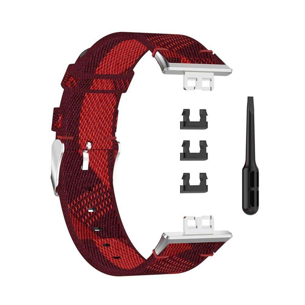 Sporty Woven Nylon Band for Huawei Watch Fit - Red