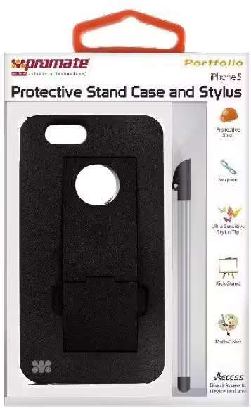 Promate Black Portfolio iPhone 5 Protective Stand