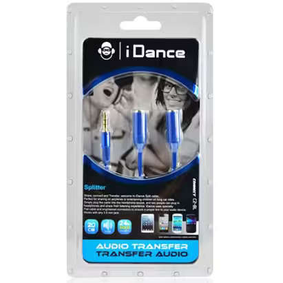 iDance Blue Connect C2 3.5mm 1 to 2 Splitter