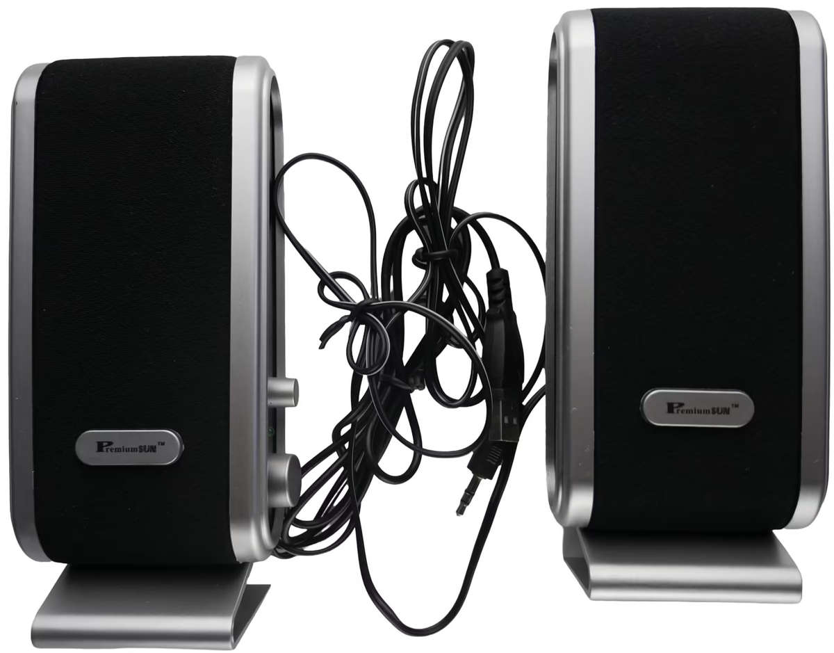 Unique USB Multimedia Speakers Black & Silver