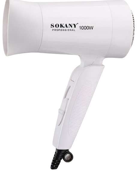 Sokany Foldable Mini Hair Dryer White
